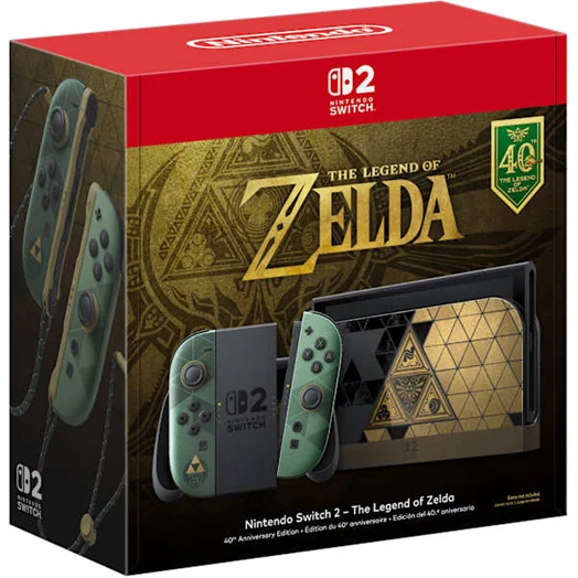 NINTENDO SWITCH 2 CONSOLE LEGEND OF ZELDA 40TH ANNIVERSARY EDITION
